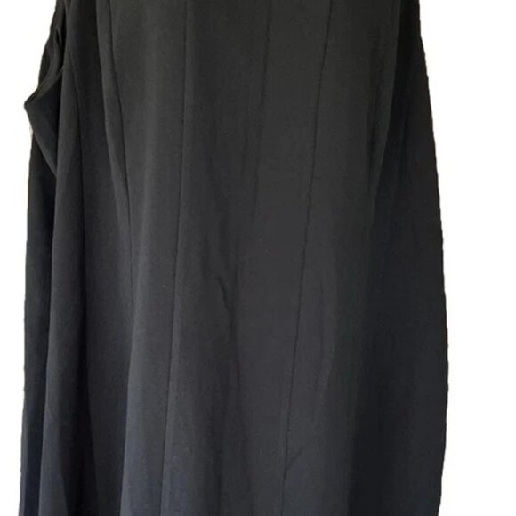 Lane Bryant Black Sleeveless Shift Dress Plus Size 28 Ruffle Hem Lined Zip Back - Picture 2 of 8